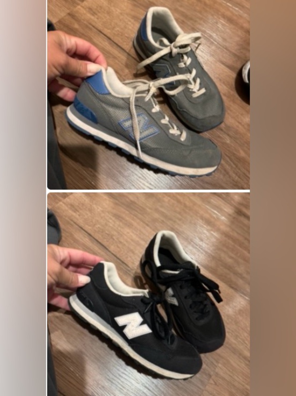 2 pairs of New Balance Kids Gray & Blue/Black & White Sneaker Set Size 2